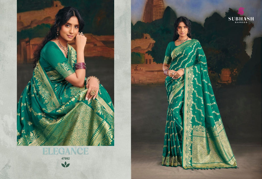 Pankhi - Mirzapur Special : Solid Silk Saree with Zari Border & Silk Blouse