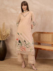Multi Pure Cotton Digital Printed A-Line Kurta Trouser With Printed Dupatta