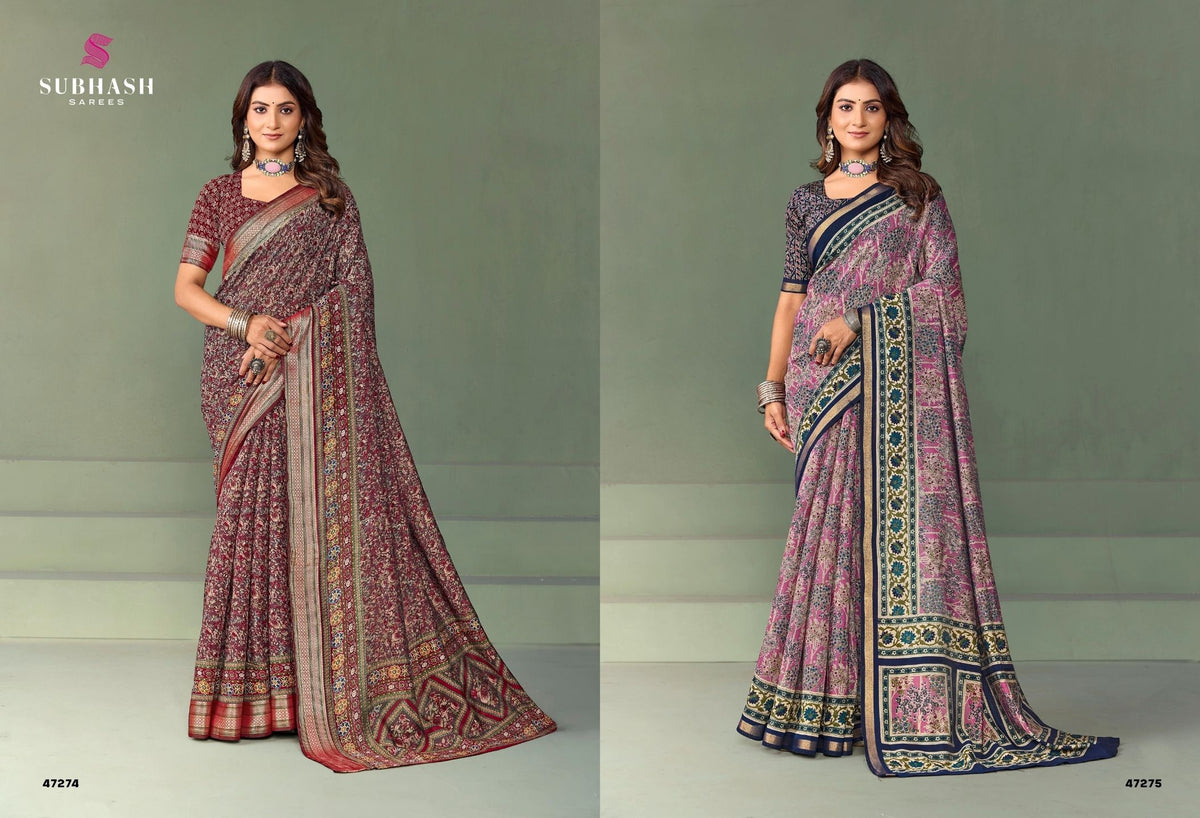 Paalika-03 : Silk Chanderi Mal Cotton Printed Saree with Silk Chanderi Blouse