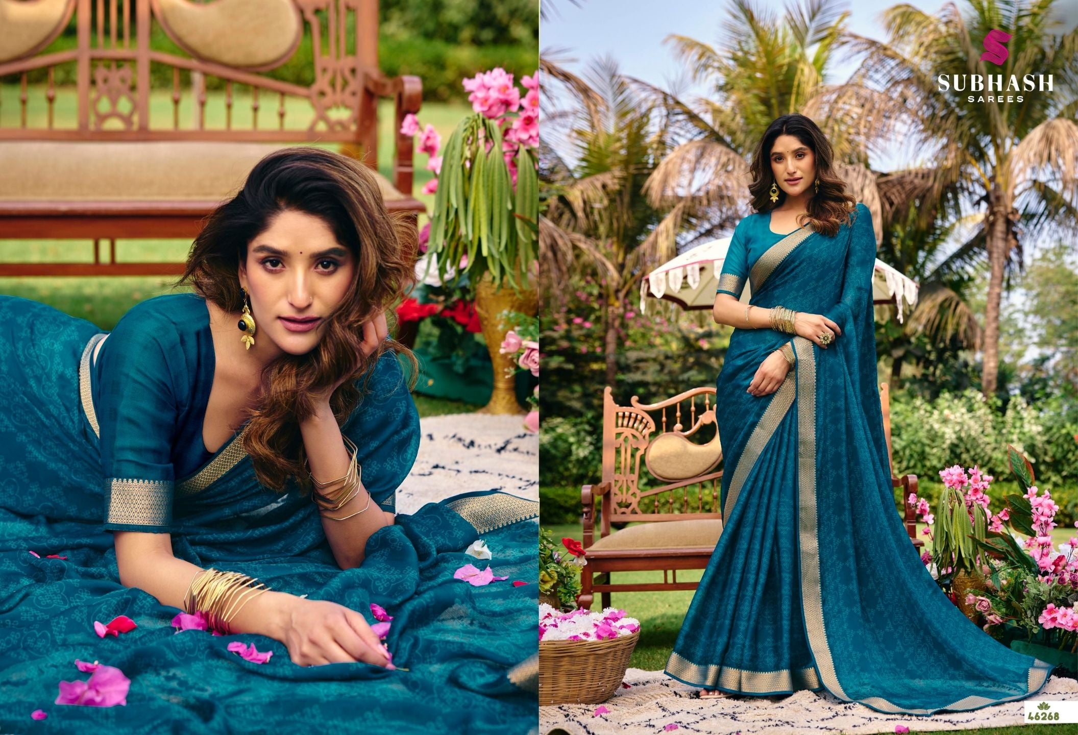 Riviera-27: Chiffon Printed Sarees with Georgette Blouse