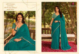 Saathiya: Chiffon Organza Designer Embroidered Sarees with Tusser Silk Blouse