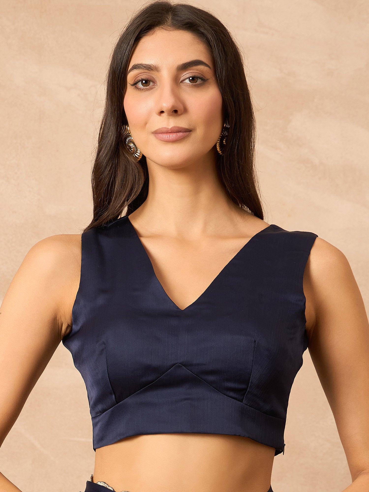 Blue Poly Chiffon Solid With Embroidered Border Saree with Unstitched Blouse