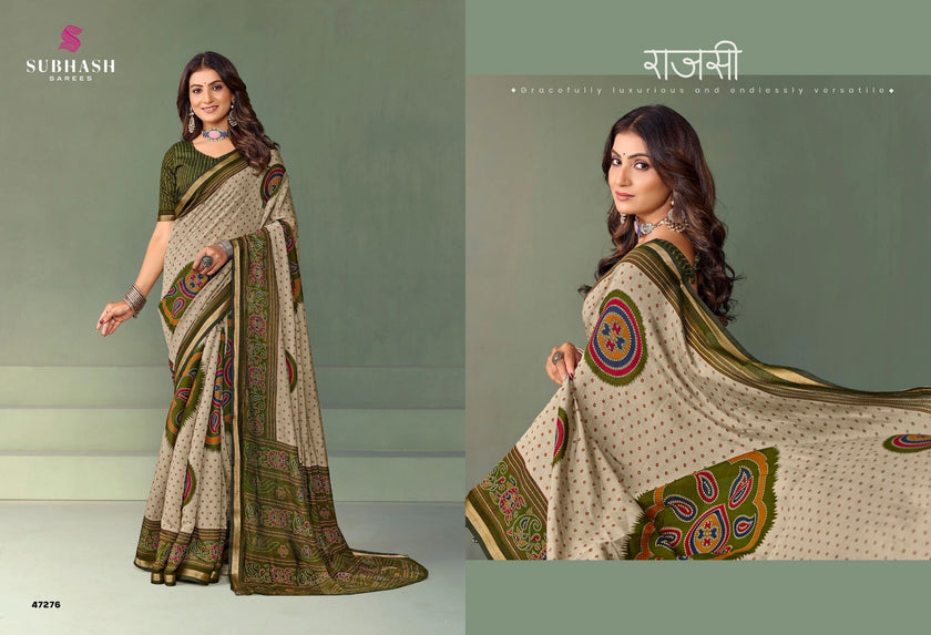 Paalika-03 : Silk Chanderi Mal Cotton Printed Saree with Silk Chanderi Blouse