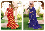 Bandhej-02 : Pure Chiffon Bandhani Print Embroidered Border Saree with Designing Blouse