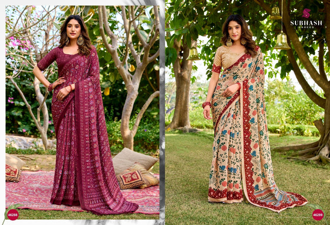 Suhani-15 : Georgette Printed Saree with Georgette Printed Blouse