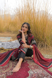 Red Pure Cotton Ajrakh Printed A-Line Kurta Trouser With Dupatta