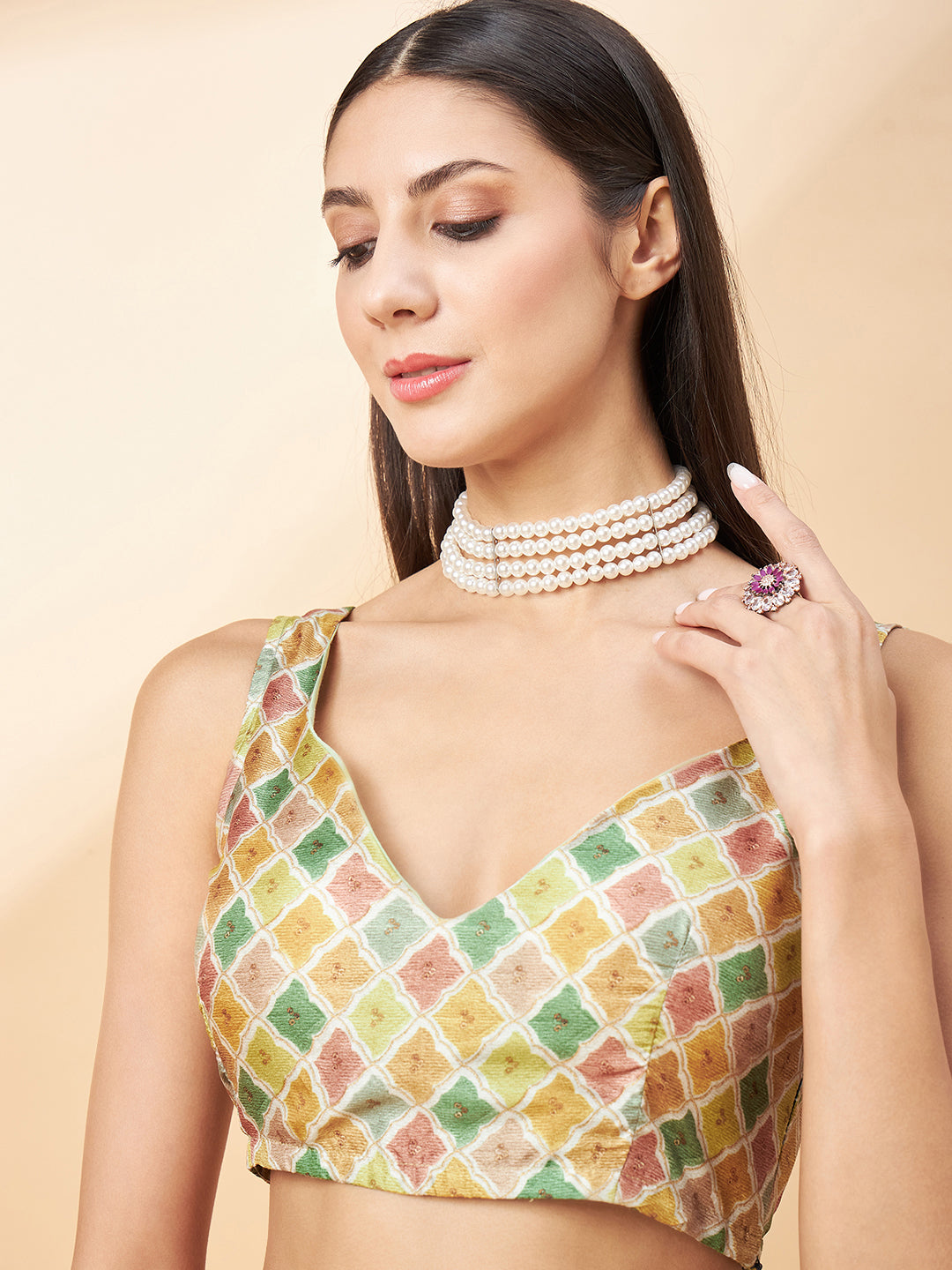 Lime Green Pure Chiffon Solid with Embllished Border Saree with Unstitched Fancy Blouse