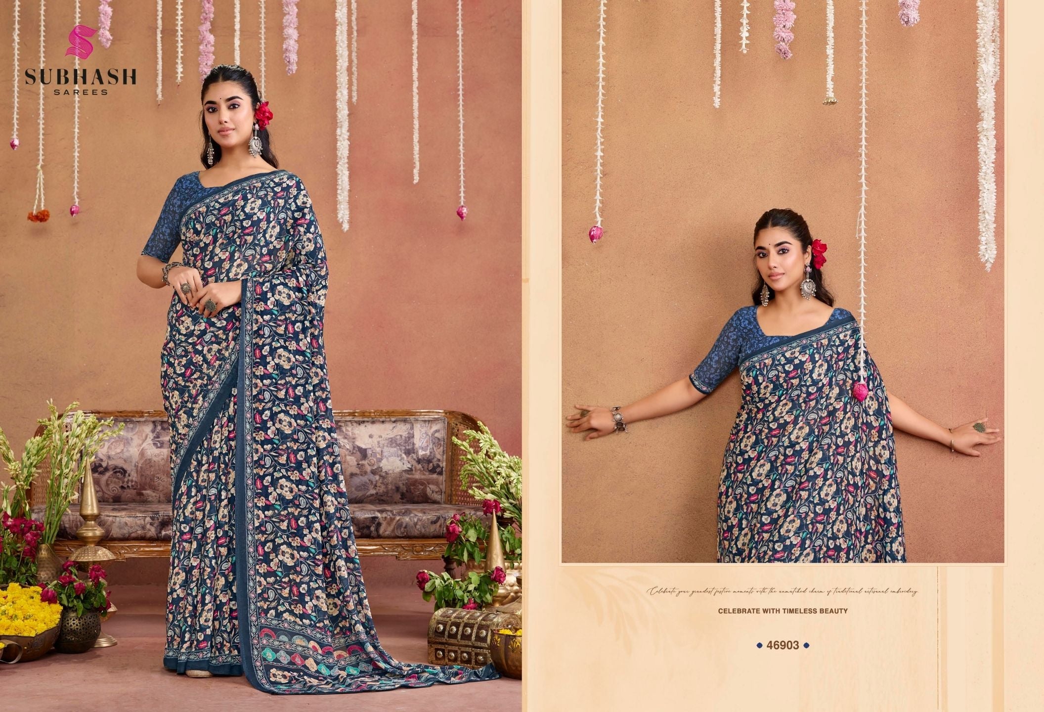 Suhani-16 : Georgette Printed Saree with Georgette Printed Blouse