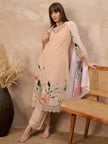 Multi Pure Cotton Digital Printed A-Line Kurta Trouser With Printed Dupatta