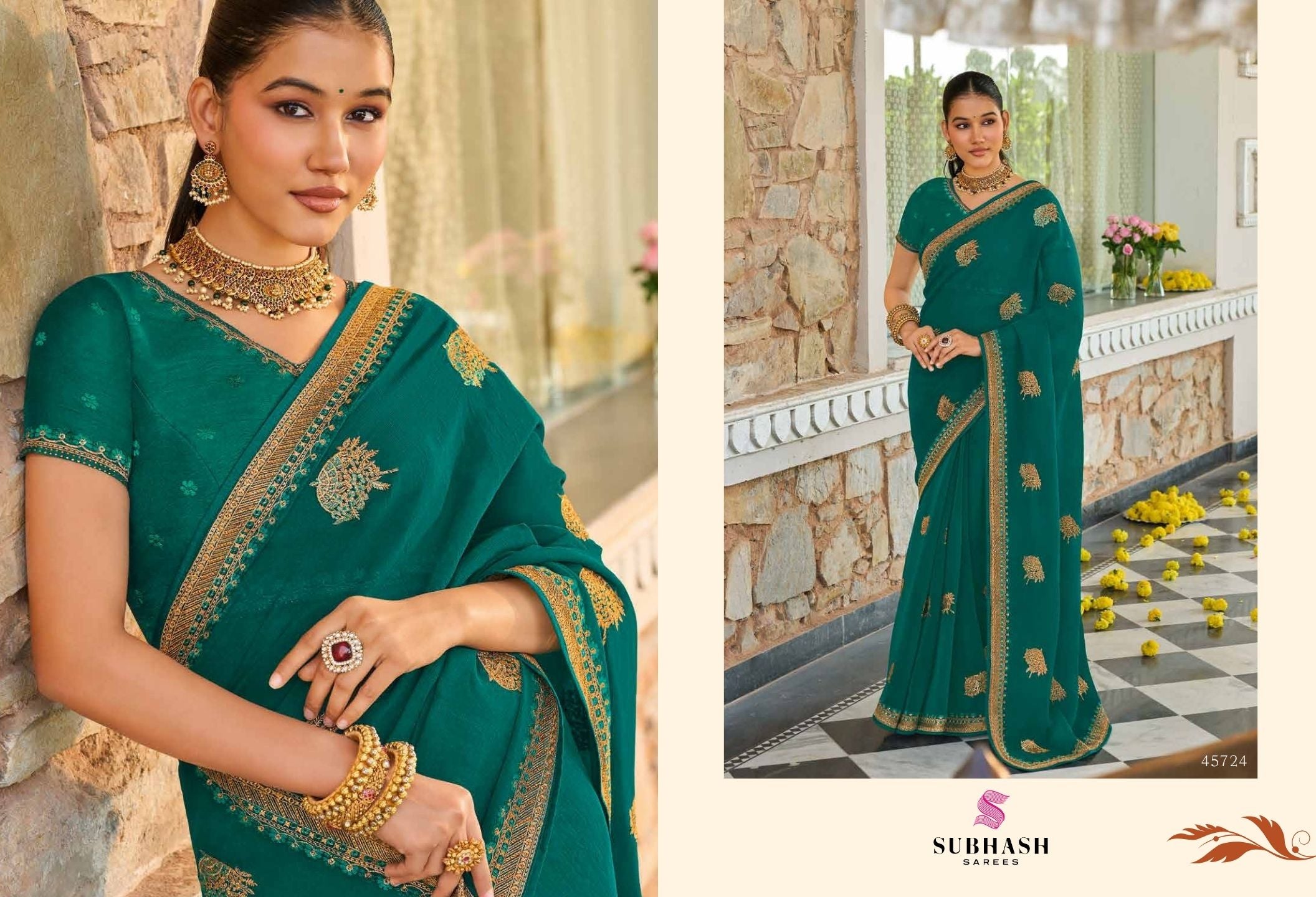 Maika: Chiffon Embroidered Sarees with Dupian Silk Blouse