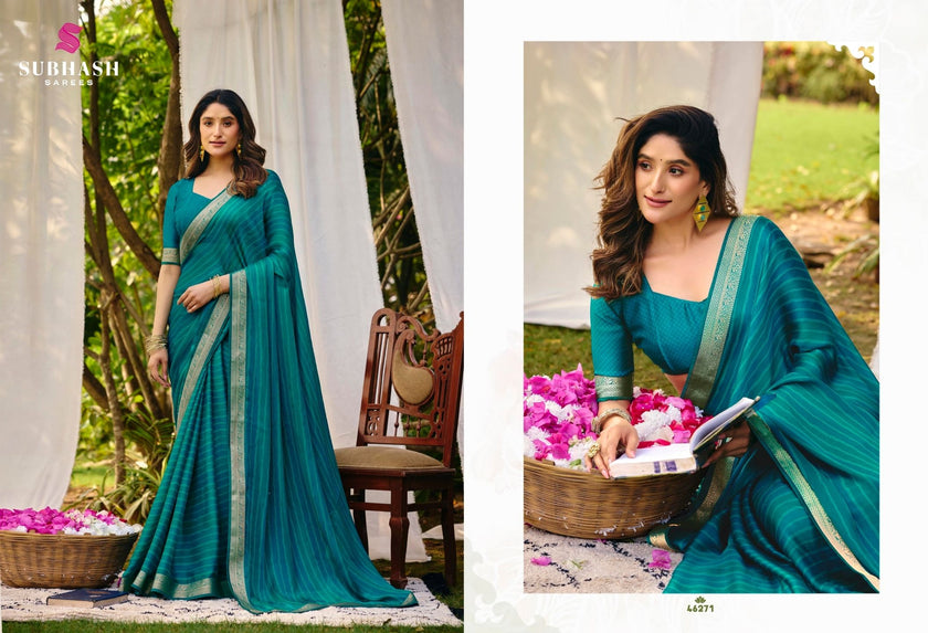Riviera-27: Chiffon Printed Sarees with Georgette Blouse