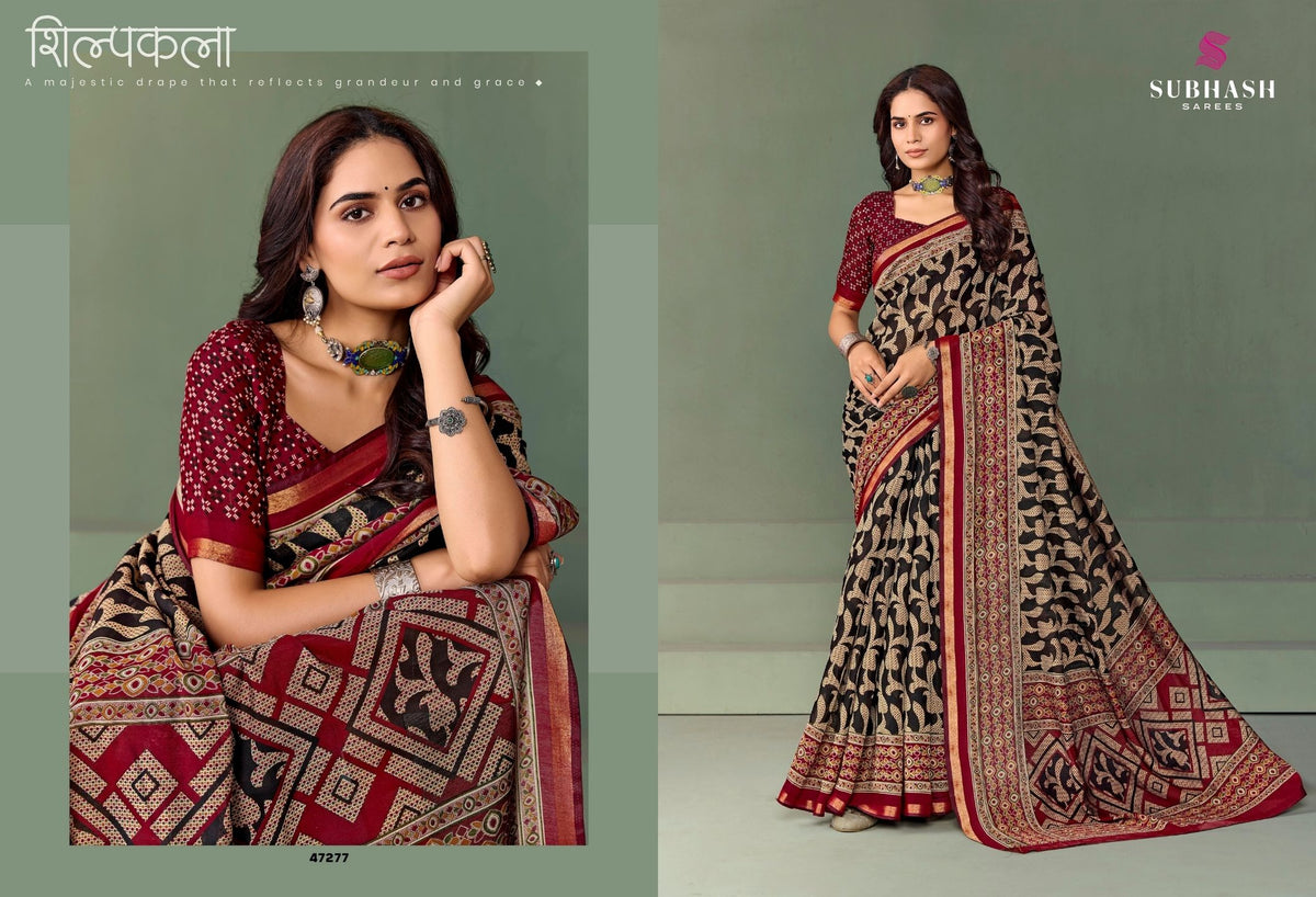 Paalika-03 : Silk Chanderi Mal Cotton Printed Saree with Silk Chanderi Blouse