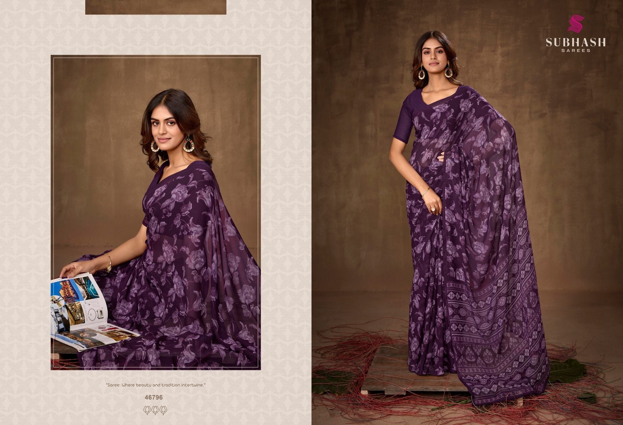 Homemaker-20 : Light Weight Georgette Printed Saree with Printed Blouse