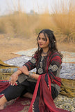 Red Pure Cotton Ajrakh Printed A-Line Kurta Trouser With Dupatta