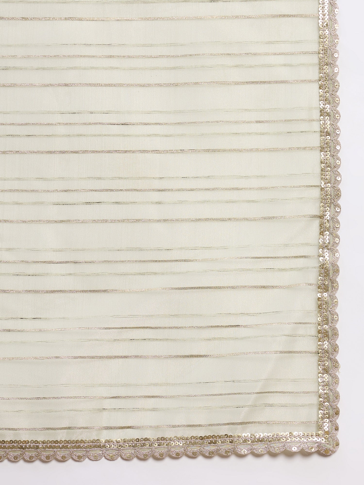 Light Green Organza Ready to Wear with Embroidered Lace Saree with Unstitched Blouse