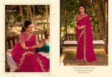 Saathiya: Chiffon Organza Designer Embroidered Sarees with Tusser Silk Blouse