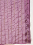 Lavender Chiffon Viscose Stripes Saree with Unstitched Fancy Blouse