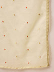 Cream Satin Solid A-Line Kurta Trouser with Dupatta