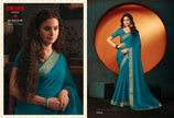 Rani - Mirzapur Special : Soild Sai Chiffon Saree with Gold Jari Border & Designer Blouse
