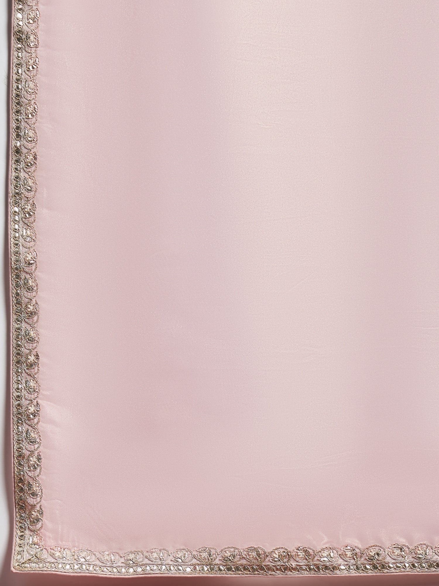 Pink  Organza Solid With Pure Gotta Embroidered Border Saree with Unstitched Fancy Blouse