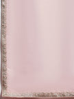 Pink  Organza Solid With Pure Gotta Embroidered Border Saree with Unstitched Fancy Blouse