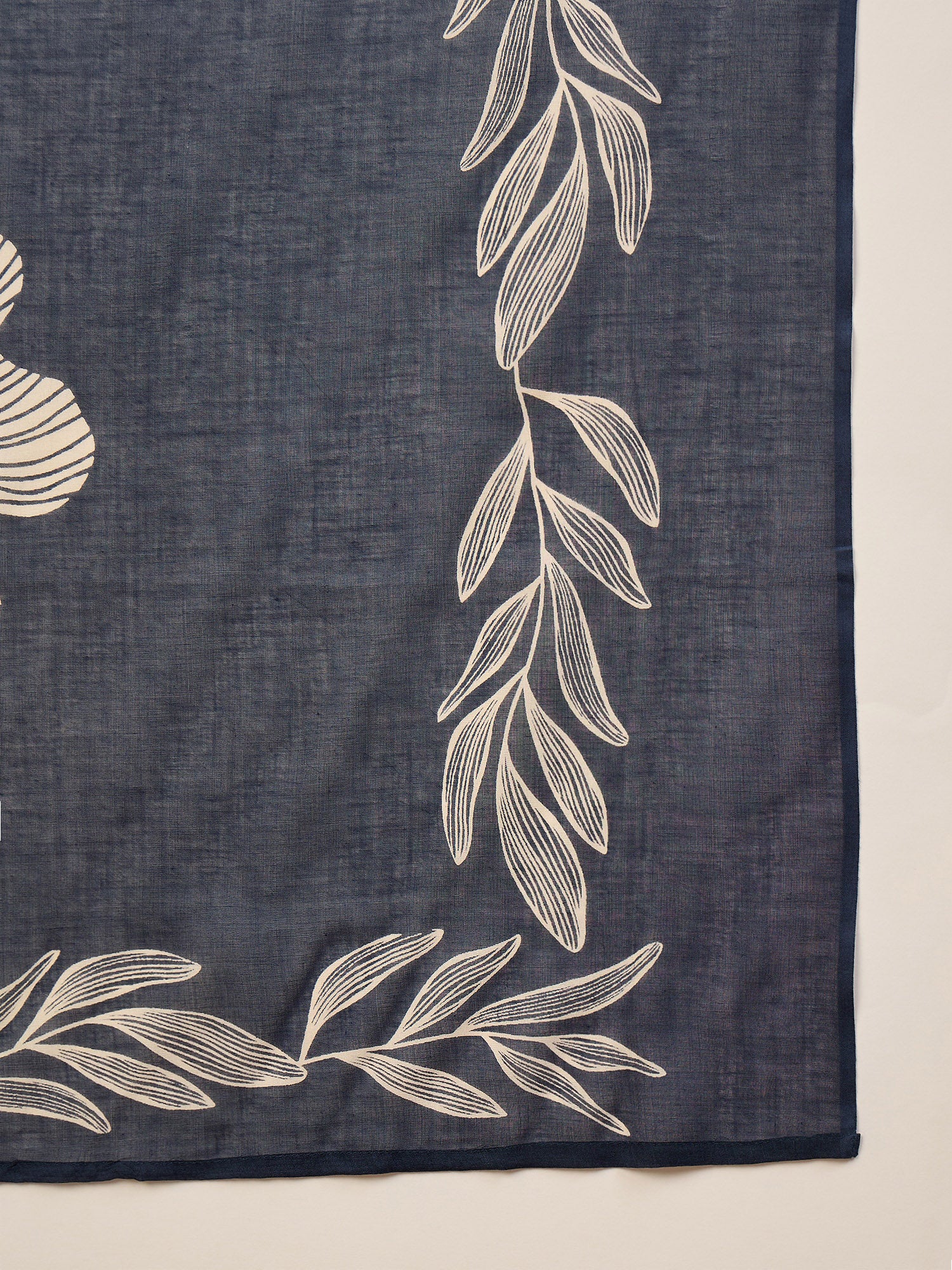 Blue Pure Cotton Floral Printed A-Line Sleeveless Kurta Trouser With Printed Dupatta