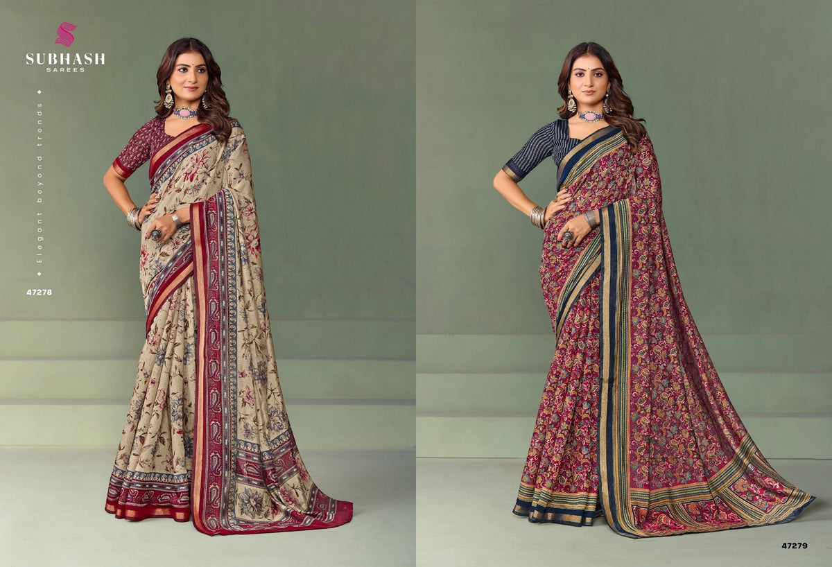 Paalika-03 : Silk Chanderi Mal Cotton Printed Saree with Silk Chanderi Blouse