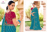 Bandhej-02 : Pure Chiffon Bandhani Print Embroidered Border Saree with Designing Blouse