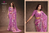 Prakruti-17 : Premium Georgette Saree with Digital Floral Print & Georgette Printed Blouse