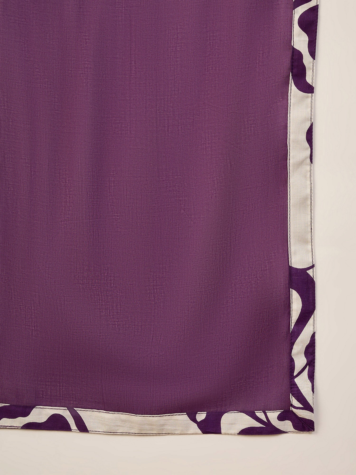 Purple Pure Floral Cotton Printed A-Line Sleeveless Kurta Trouser With Dupatta