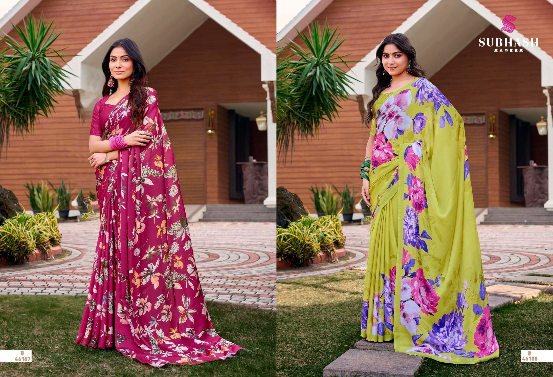 Dilnaaz: Satin Crepe Digital Floral Printed Sarees