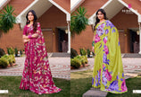 Dilnaaz: Satin Crepe Digital Floral Printed Sarees