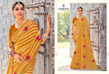 Rakshita: Chiffon Printed Embroidered Sarees with Tusser Silk Blouse