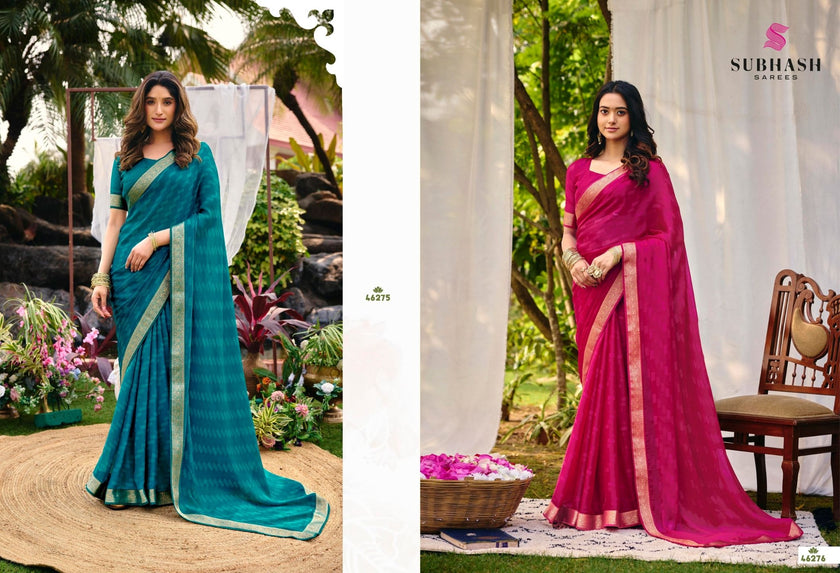 Riviera-27: Chiffon Printed Sarees with Georgette Blouse