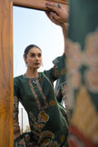 Green Pure Cotton Ajrakh Printed A-Line Kurta Trouser With Dupatta