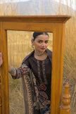 Brown Pure Cotton Ajrakh Printed A-Line Kurta Trouser With Dupatta