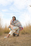 Multi Pure Cotton Ajrakh Printed A-Line Kurta Trouser With Dupatta