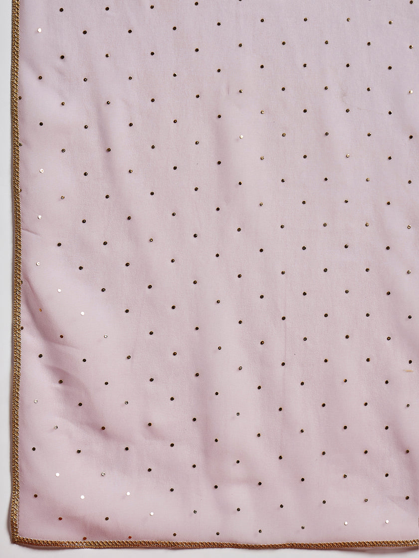 Purple  Georgette Embroideried A-Line Kurta Palazzos