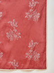 Rust Pure Cotton Solid A-Line Kurta Trouser  With Dupatta
