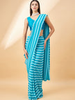Blue Georgette Printed  Saree with Unstitched Fancy Blouse