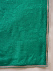 Rama Green Poly Chiffon Solid with Coding Border Saree with Unstitched Blouse