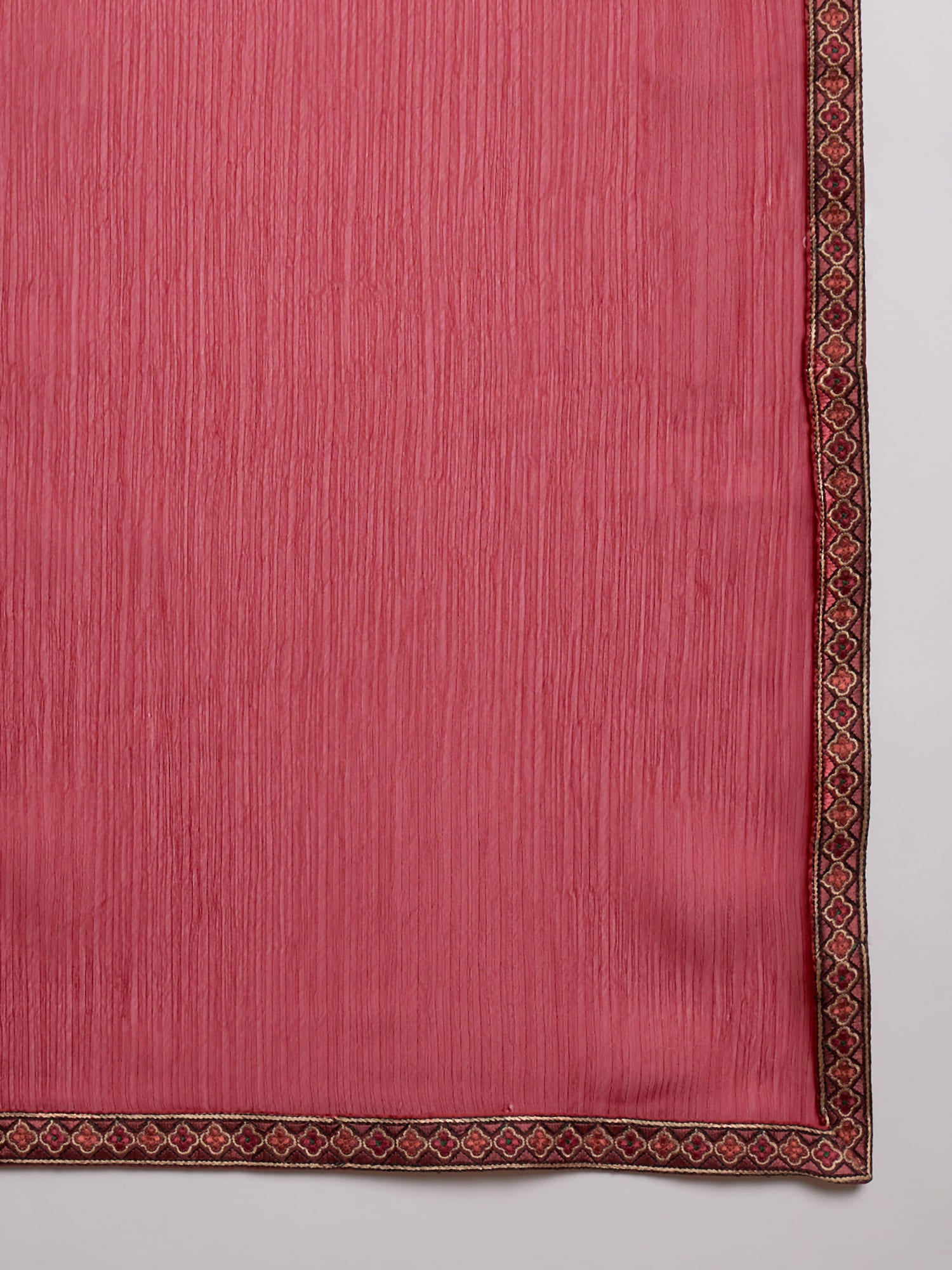 Maroon Satin Solid with Embllished Border Saree with Unstitched Fancy Blouse