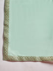 Green Organza Solid With Gotta Patti Border Saree with Unstitched Fancy Blouse