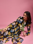 Multi Georgette Printed Regular Sleeves Floral Dress
