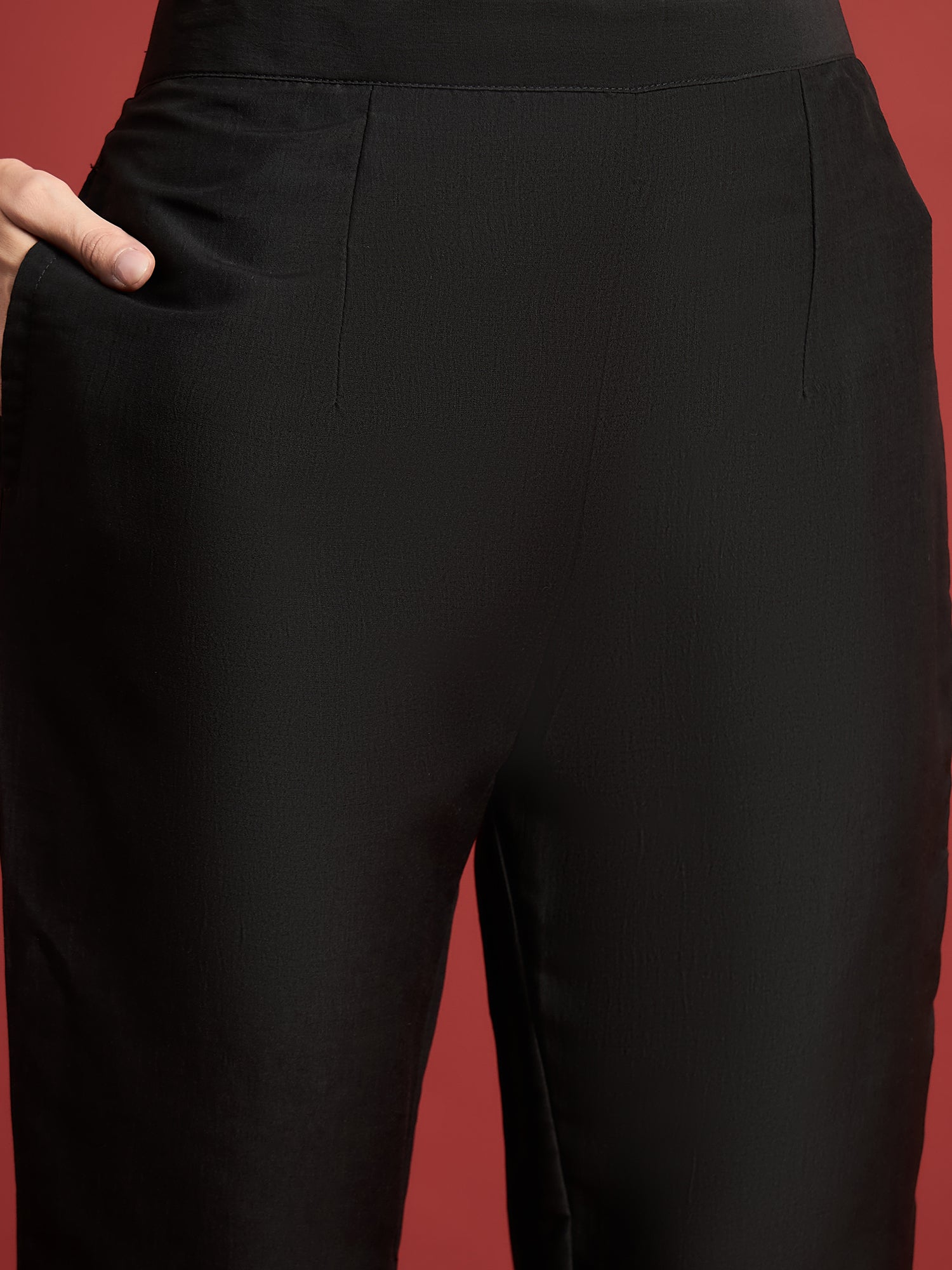 Black  Polyester Printed A-Line Kurta  Palazzo