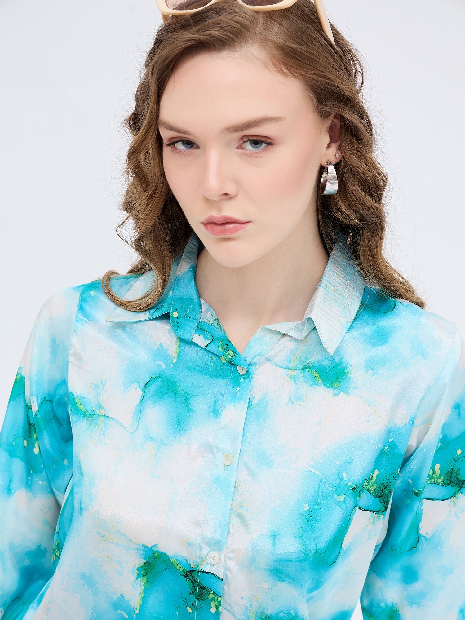 Multi Polyester Printed NA Regular Sleeves Tie and Dye Tops