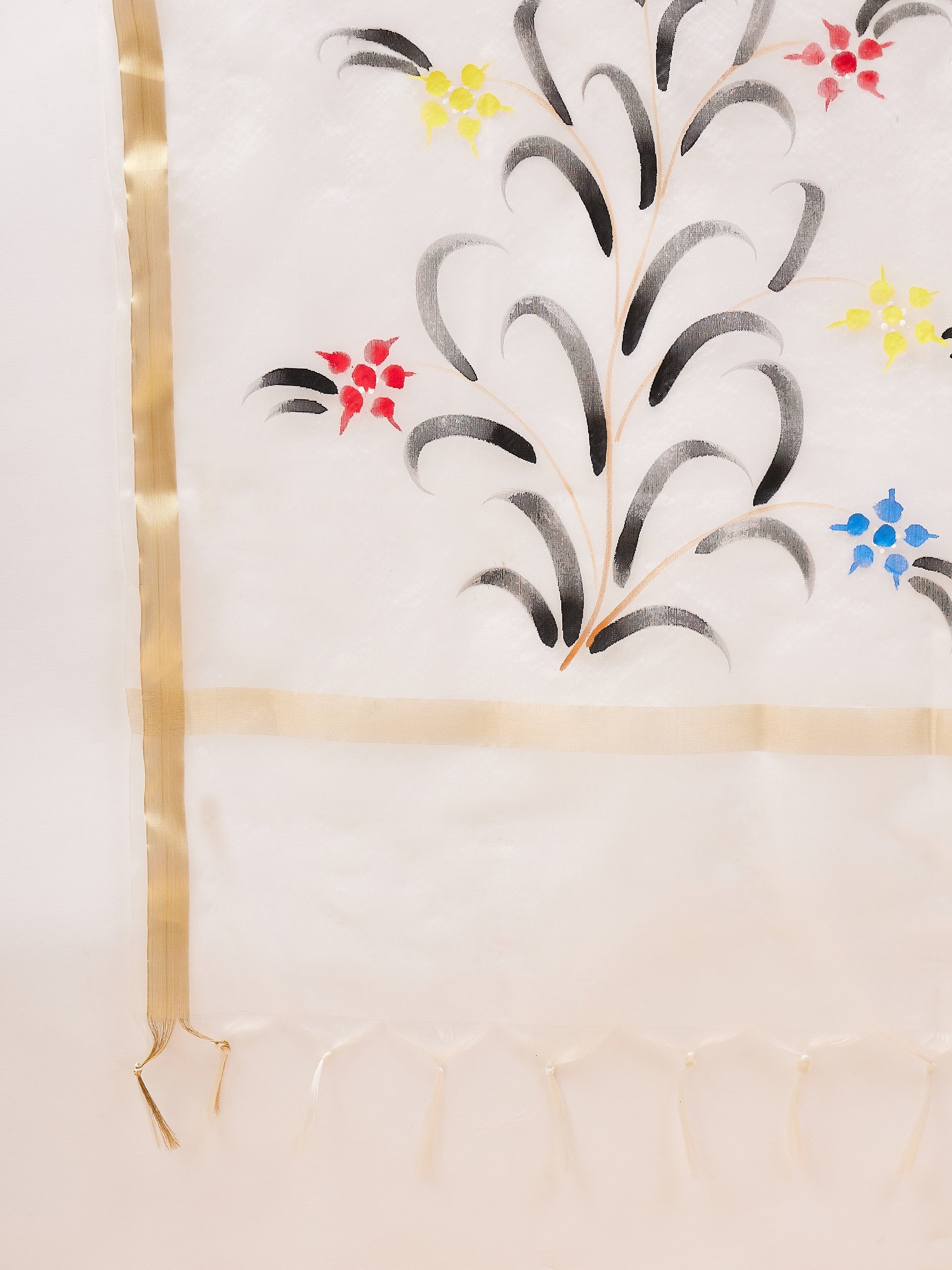 Black Pure Cotton  Printed  Anarkali Kurta  Trouser