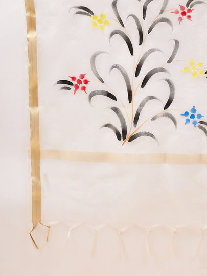 Black Pure Cotton  Printed  Anarkali Kurta  Trouser