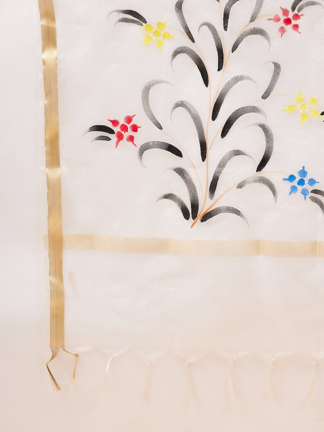 Black Pure Cotton  Printed  Anarkali Kurta  Trouser