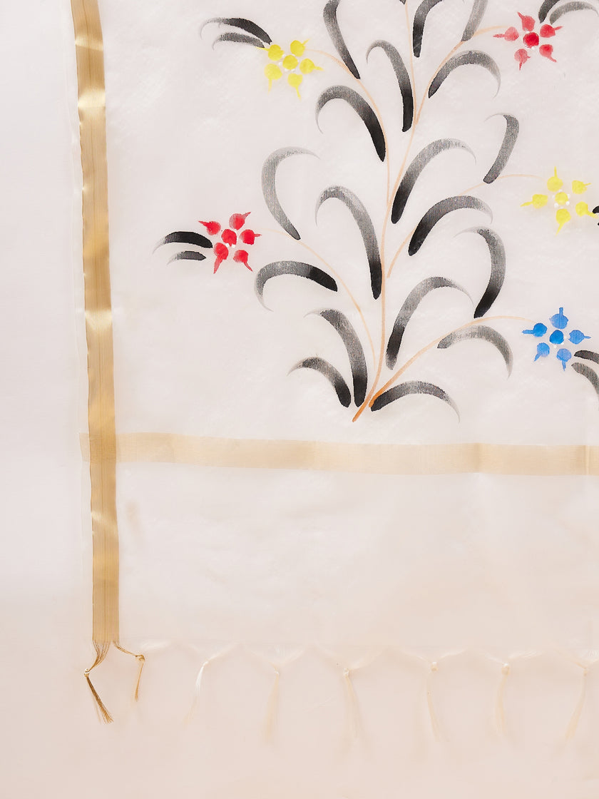 Black Pure Cotton  Printed  Anarkali Kurta  Trouser